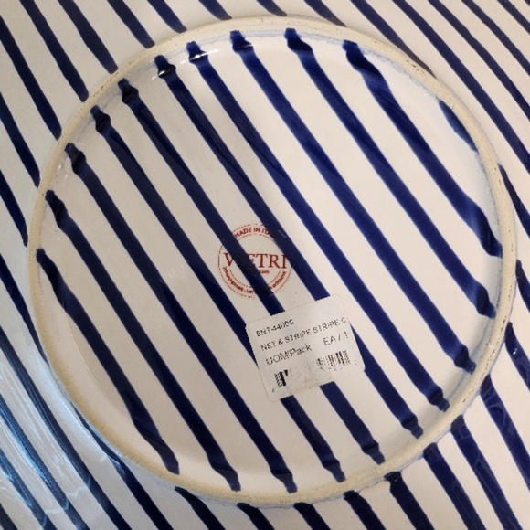 Vietri Blue Stripe Dinner Plates (Set of 2) - Picture 7 of 8